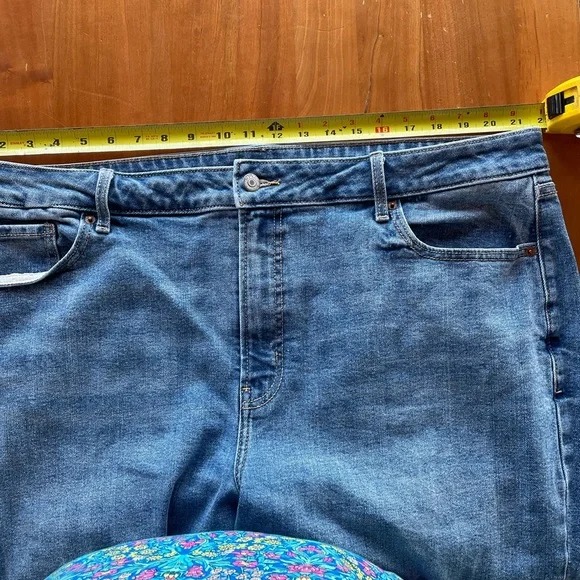 Old Navy OG Blue High Waisted Side Split Ankle Jeans Plus Size 20. EUC - Picture 11 of 15